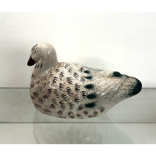 2 - A large glazed earthenware figure of a duck - probably French, second half 20th century, with mottle... 