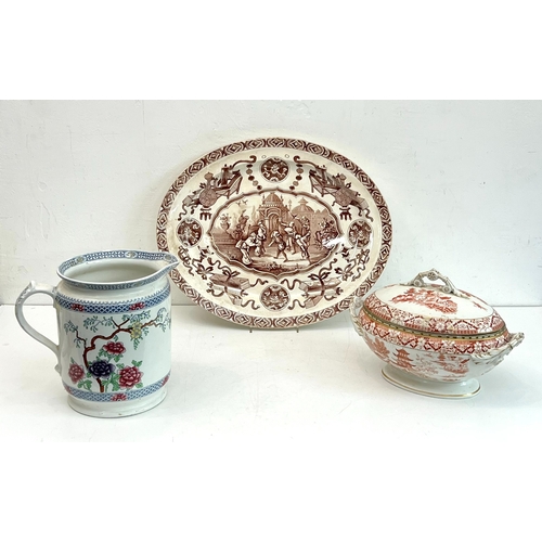 22 - Three pieces of 19th / early 20th century transfer printed pottery - comprising a Ridgway, Sparks & ... 