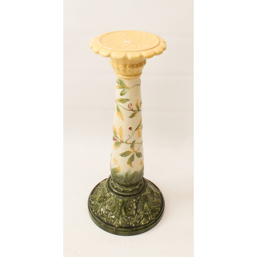 28 - A Burmantofts majolica glazed jardinière stand - c.1900, impressed 'Leeds Art Pottery England 325' t... 