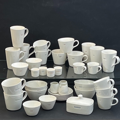 3 - A collection of 40 pieces of the Word Range of white glazed pottery by Keith Brymer Jones (TV person... 