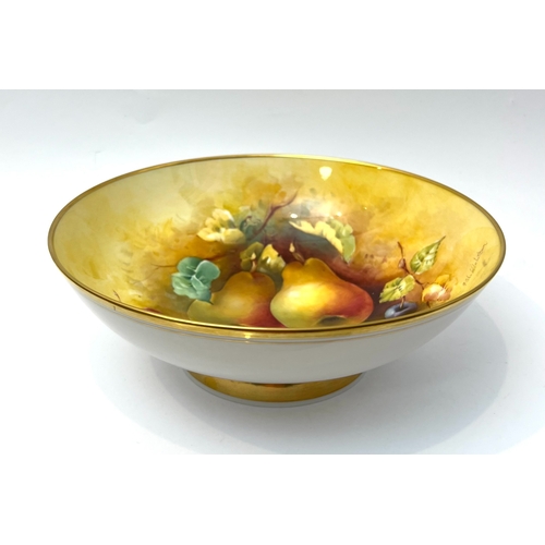 11 - A pair of Caverswall limited edition bowls hand painted with fruit by Roger A. Shuttlebotham - both ... 