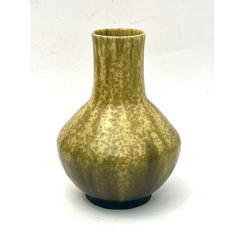 13 - A Ruskin Pottery crystalline glazed vase - impressed 'Ruskin England' and '1927', of bladed bottle f... 