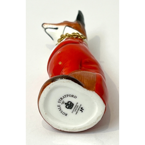 24 - A Royale Stratford bone china fox scent bottle - black printed factory mark, the anthropomorphic sea... 