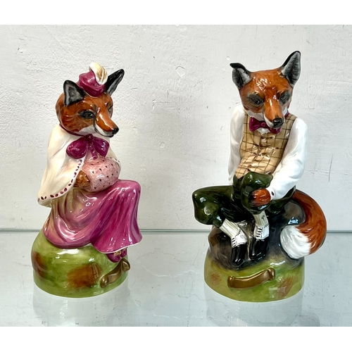 25 - A set of seven Royale Stratford and Bloor China limited edition anthropomorphic fox figurines - prin... 