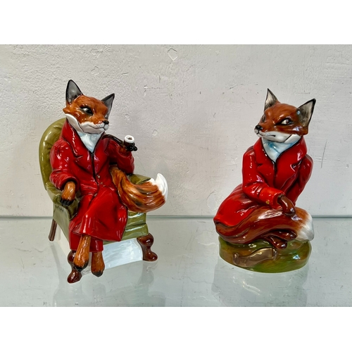 25 - A set of seven Royale Stratford and Bloor China limited edition anthropomorphic fox figurines - prin... 