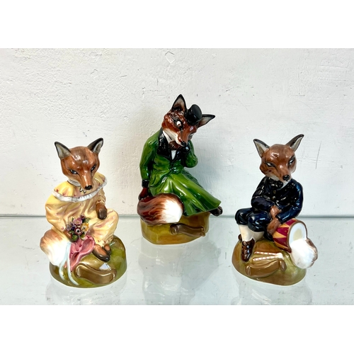 25 - A set of seven Royale Stratford and Bloor China limited edition anthropomorphic fox figurines - prin... 