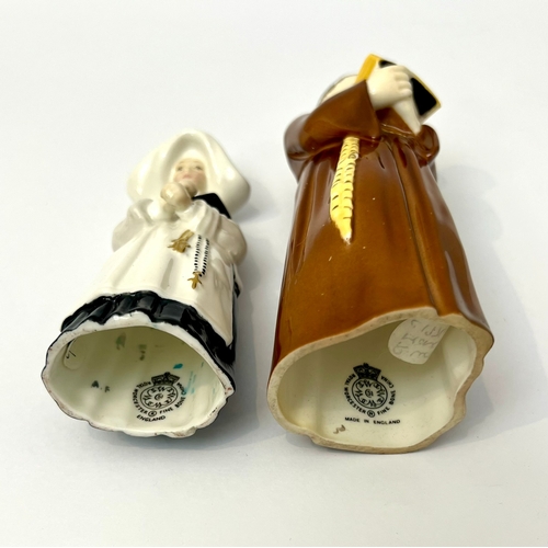 3 - Four Royal Worcester porcelain candle snuffers - comprising 'Mob Cap'; a Monk; a Nun; and 'Japanese ... 