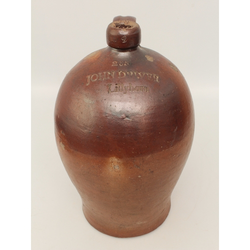 38 - Cotswolds interest: a large salt-glazed stoneware flagon, 19th century - impressed '283 - JOHN DRIVE... 