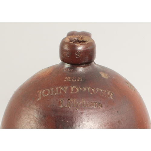 38 - Cotswolds interest: a large salt-glazed stoneware flagon, 19th century - impressed '283 - JOHN DRIVE... 