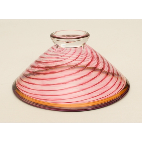 88 - An art glass bowl by Michael James Hunter of Twists Glass Studio, Selkirk - the conical bowl with a ... 