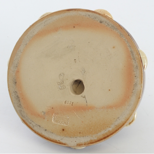 39 - A Doulton Lambeth stoneware match holder and striker c.1900 in the form of a drum and tambourine