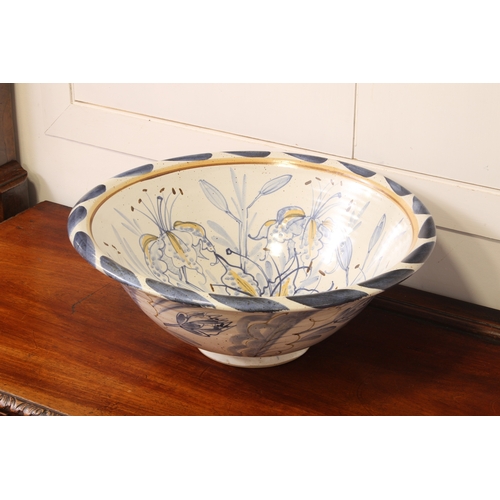 1035 - Andrew McGarva (British, b.1956): a very large stoneware studio pottery bowl - with slightly everted... 