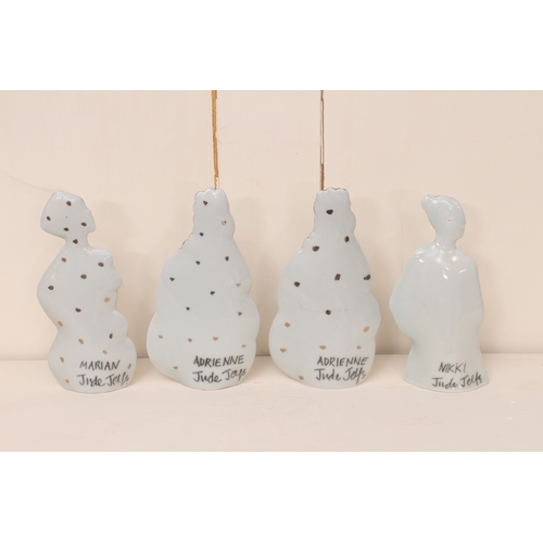 1092 - Jude Jelfs (b.1950): four glazed porcelain erotic subject figures - two titled 'Adrienne', one 'Mari... 