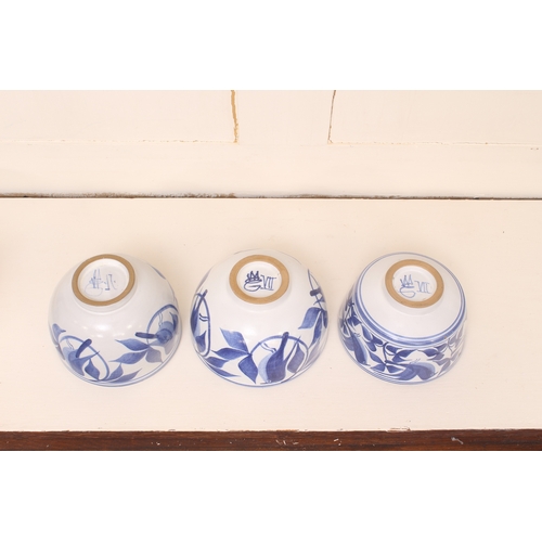 1094 - **Laurence McGowan (British, b.1942): six pieces of stoneware studio pottery - all painted in shades... 