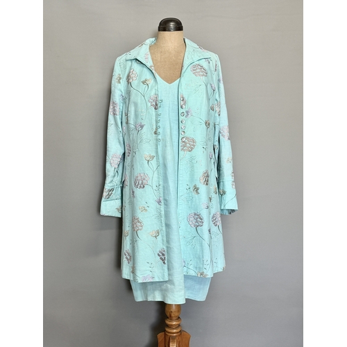A beautiful ladies' Favourbrook longline jacket in light turquoise ...