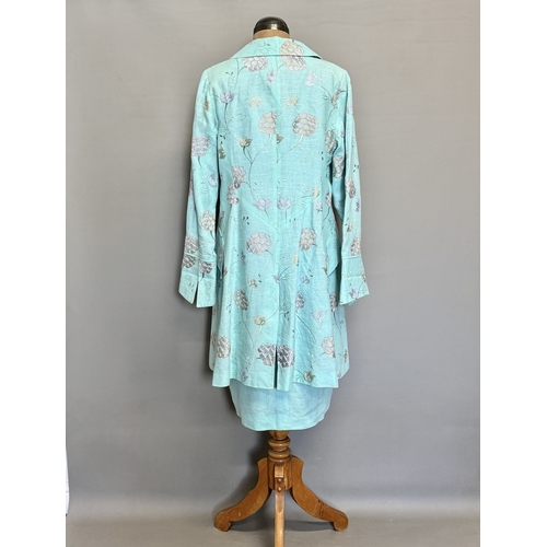 A beautiful ladies' Favourbrook longline jacket in light turquoise ...