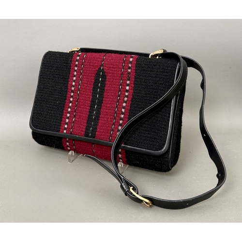 Four vintage handbags including a brown crocodile frame bag with single ...