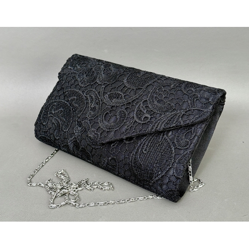 Four vintage handbags including a brown crocodile frame bag with single ...