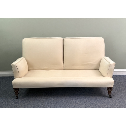 A Howard style two seater sofa, early 20th century - the straight back ...
