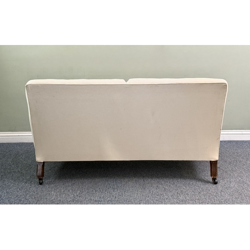 A Howard style two seater sofa, early 20th century - the straight back ...