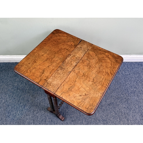 A small Victorian burr walnut Sutherland table - the figured walnut ...
