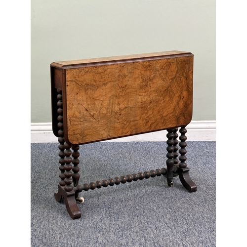 A small Victorian burr walnut Sutherland table - the figured walnut ...