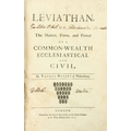 Hobbes (Thomas) Leviathan or the Matter, Form, and Power of a Common Wealth, Ecclesiastical and Civi... 
