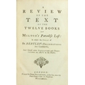 Binding: Milton - A Review of the Text of the Twelve Books of Milton's Paradise Lost, 8vo L. 1733. C... 