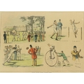 After M. Fitzgerald  T.C.D.: Hand-colour Print, Trinity College, Dublin, Athletic Sports, with Athle... 