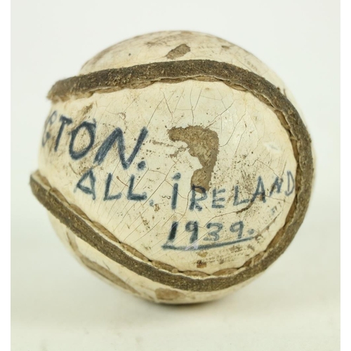 523 - A Relic from The ''Thunder & Lightning'' Final 1939  G.A.A. Hurling 1939, An Official Match Ball or ... 