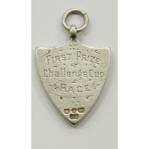 526 - Medal: Sailing 1888 [Portsmouth Regatta] a silver shield shaped Medal, the obverse inscribed ''Ports... 