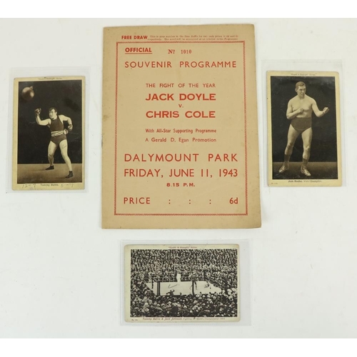 528 - Boxing Interest: Official Souvenir Programme -  The Fight of the Year, Jack Doyle V. Chris Cole at D... 