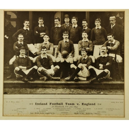 539 - Irish Rugby: [I.R.F.U.] [1890's] Photographs. An original black and white Group Team Photograph of t... 