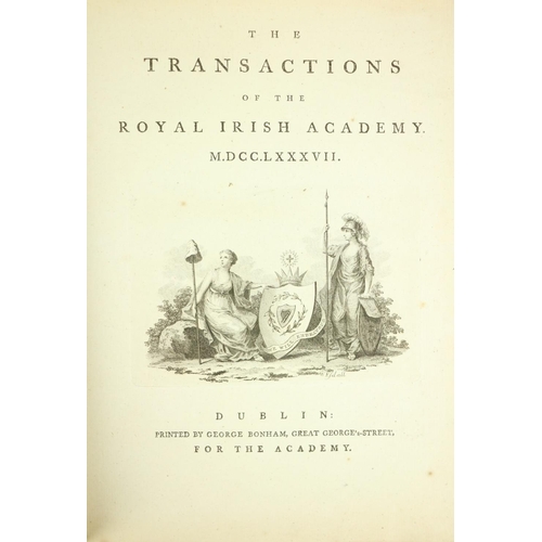 552 - R.I.A.: Transactions of the Royal Irish Academy, Vols. 1,2,3,9,10, 11,12-16, and Vol. 19, in 2 parts... 