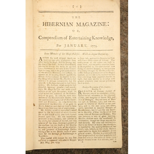 544 - Box: Collection of odd Volumes of late 18th Century and early 19th Century Irish Magazines, include ... 