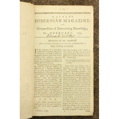 544 - Box: Collection of odd Volumes of late 18th Century and early 19th Century Irish Magazines, include ... 