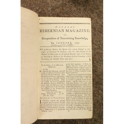 544 - Box: Collection of odd Volumes of late 18th Century and early 19th Century Irish Magazines, include ... 