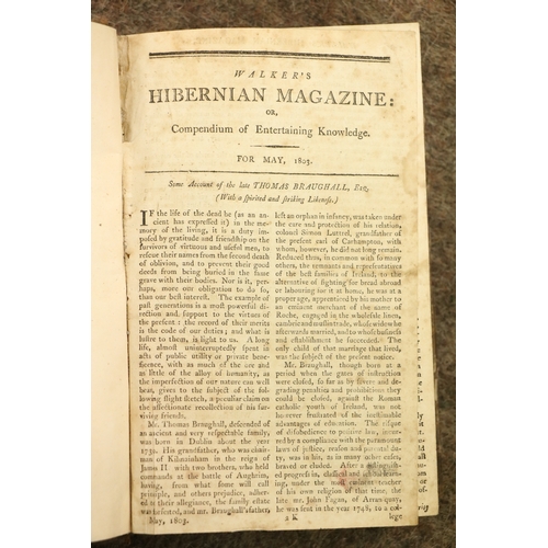 544 - Box: Collection of odd Volumes of late 18th Century and early 19th Century Irish Magazines, include ... 