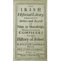 [Richardson] William, Lord Bishop of Derry, The Irish Historical Library, 8vo D. 1724... 