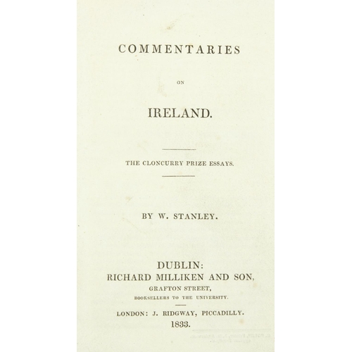 9 - Association CopyEconomics: Stanley (W.) Commentaries on Ireland, The Cloncurry Prize Essays, 12... 