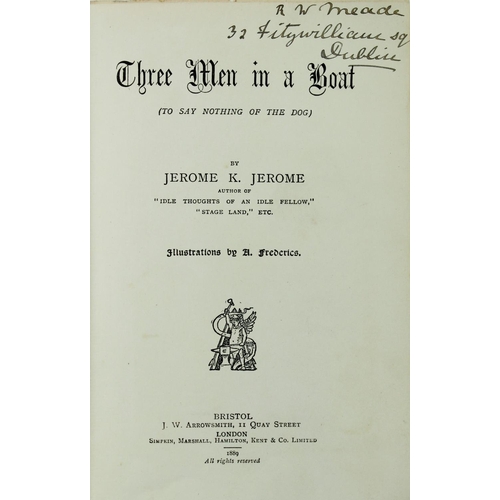 125 - The Author's First NovelJerome (J.K.) Three Men In a Boat, 8vo Bristol (J.W. Arrowsmith) 1889, First... 