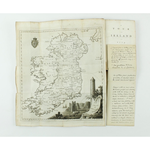 128 - [Twiss (Richard)] A Tour in Ireland in 1775, 8vo, L. 1776, First, fold map frontis & plt., with ... 