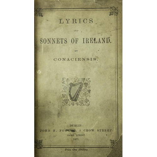 135 - [Hughes (M.F.] Conaciensis pseudo. Lyrics and Sonnets of Ireland, 12mo D. (J.F. Fowler) 18... 