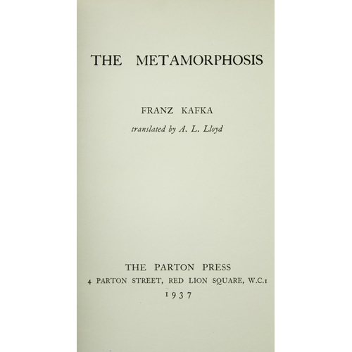 146 - Kafka (Franz), [Lloyd (A.L.)trans.] The Metamorphosis, 8vo [First English Language Edn.] L. (Th... 