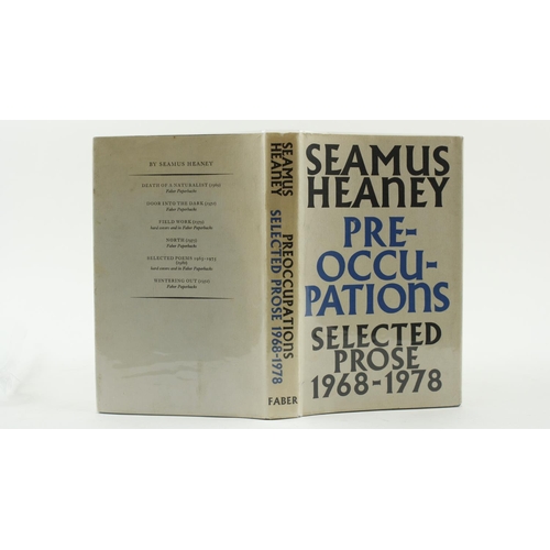 176 - Heaney (Seamus) Preoccupations, Selected Prose 1968 - 1978, 8vo, L. (Faber & Faber) 1980, inscri... 