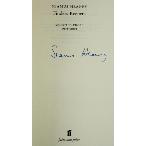 177 - Heaney (Seamus) Finders Keepers Selected Prose 1971 - 2001, 8vo, L. (Faber & Faber) 2002, First,... 