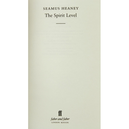 178 - Heaney (Seamus) The Spirit Level, 8vo, L. (Faber & Faber) 1996, Signed Limited Edn. No. 307 (350... 