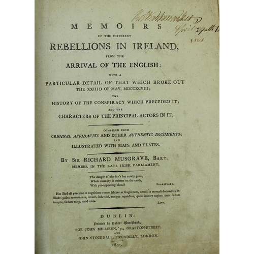 216 - In Fine Attractive BindingMusgrave (Sir Richard) Memoirs of the Different Rebellions in Ireland... 