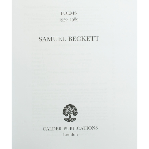 219 - Signed Limited Edition of 100 CopiesBeckett (Samuel) Poems 1930 to 1989, 4to L. (Calder Publications... 