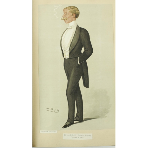 233 - Fine Coloured Caricatures: Vanity Fair, single folio volume, c. 1890 - 1891, approx. 75 full page co... 